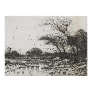 Late 19th Century Rocky Glade Landscape Etching
