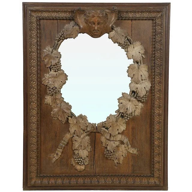 Wood 19th Century Mirror in Carved Wood For Sale - Image 7 of 7