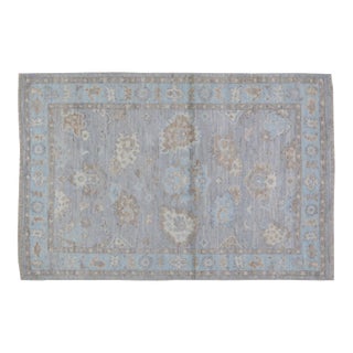 Contemporary Oushak Hand Knotted Wool Rug,4'1"X6'1" For Sale