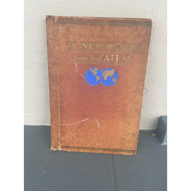 Rare 1922 The New World Looseleaf Atlas by C.S. Hammond &amp; Co., New York. Large hardcover edition featuring detailed...