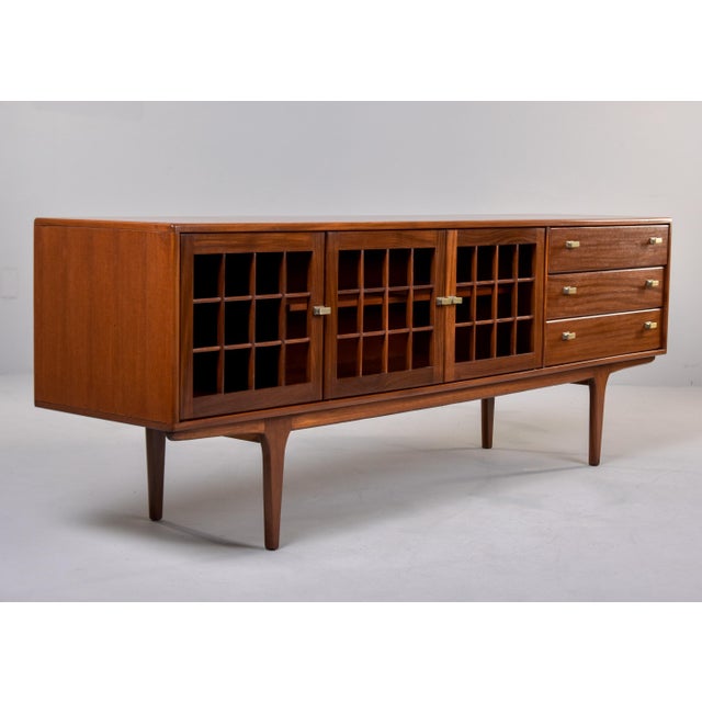 Mid-Century Younger Teak Cabinet With Open Gridwork Doors For Sale - Image 12 of 13