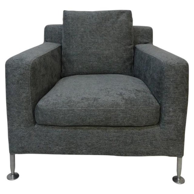 Harry Lounge Chair in Grey Woven Fabric by Antonio Citterio for B&B Italia For Sale - Image 6 of 7
