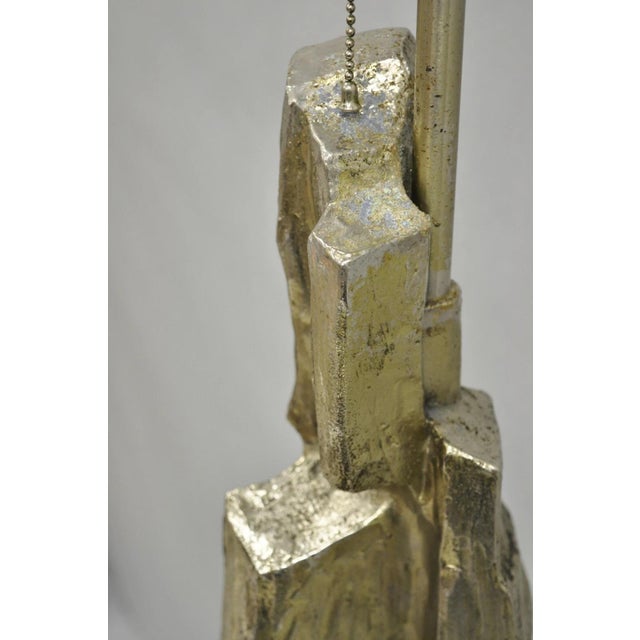 Vintage Richard Barr Style for Laurel Brutalist Mid Century Modern Metal Table Lamp For Sale - Image 9 of 12