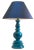 Large Chinese Table Lamp in Turquoise Glazed Ceramic For Sale