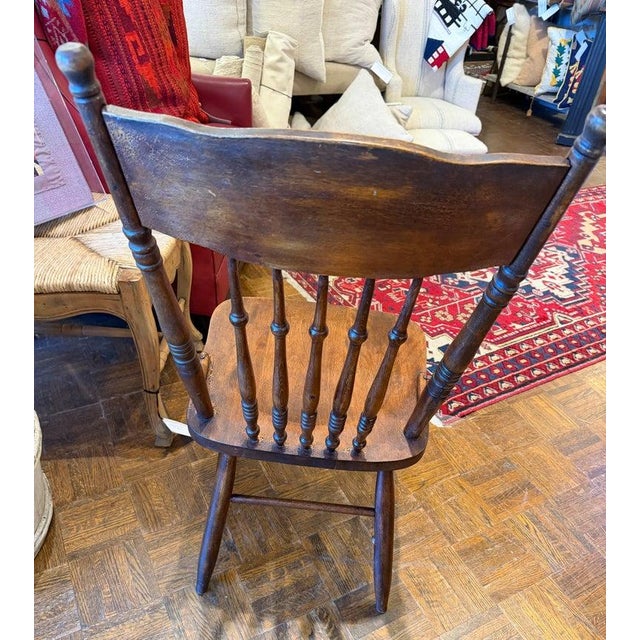 Brown Set of Four 19thc Old Surface Press Back Ranch Chairs For Sale - Image 8 of 9