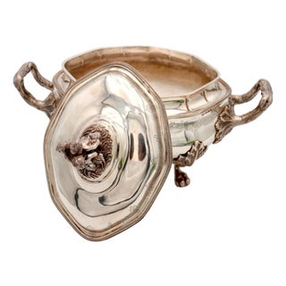 Silver Tureen with Reliefs and Applications For Sale