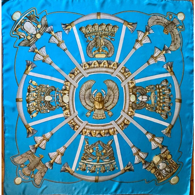 HERMÈS ÉGYPTE Silk Scarf designed by Latham Caty 1970 For Sale - Image 10 of 10