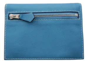 Hermes Blue Jean Veau Swift Leather Zip Zap Compact Wallet, C. 2008