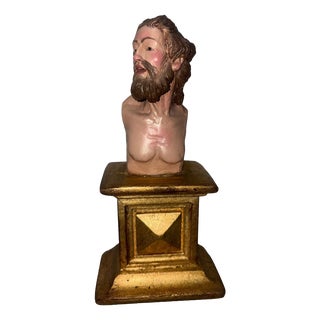 Glass Christ Bust, 1920s For Sale