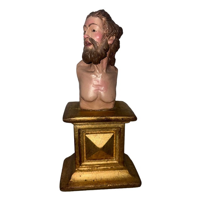 Glass Christ Bust, 1920s For Sale