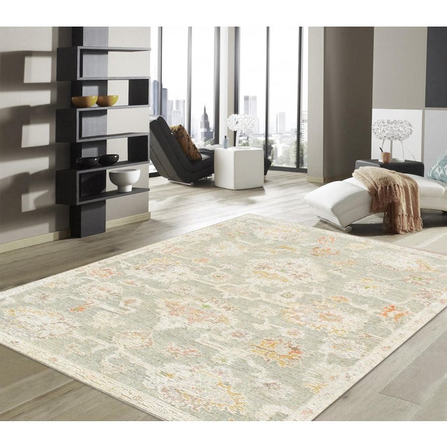 2020s Pasargad Home Oushak L. Green Wool Area Rug- 8' 7'' X 10' 0'' For Sale - Image 5 of 5
