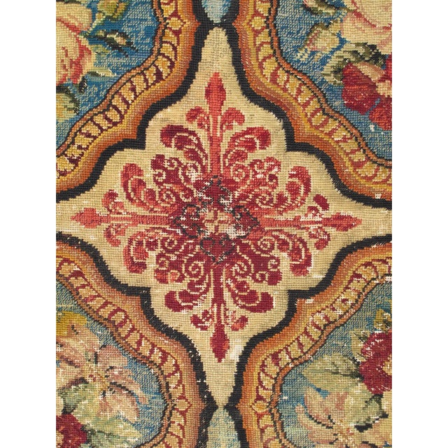 Antique English Needlepoint From the Late-18th Century With Beautiful Flowers 5'10 X 6'1 For Sale - Image 4 of 7