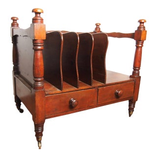 19th Century English Mahogany Oversized Canterbury For Sale