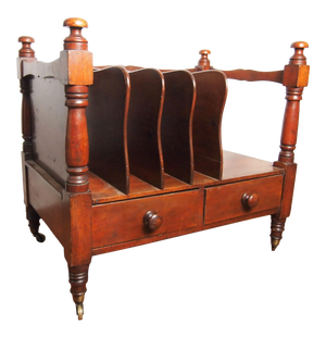 19th Century English Mahogany Oversized Canterbury