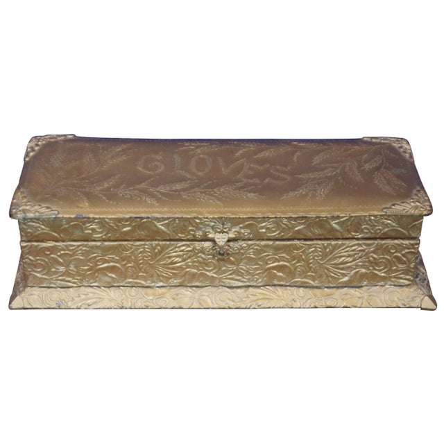 Antique Victorian J&S Embossed Metal Casket Box For Sale - Image 13 of 13