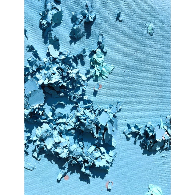 Oversized Dimensional Textured Wall Art in Hydrangea-Inspired Tiffany Blue For Sale - Image 4 of 8