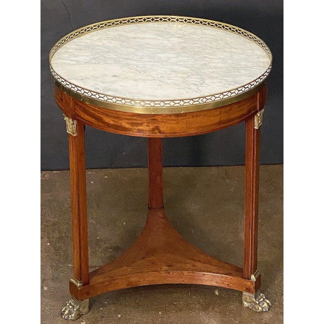 19th Century French Marble-Top Round Table or Guéridon in the Empire Style For Sale - Image 5 of 11