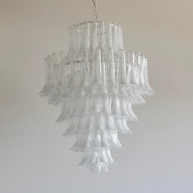 Large Murano Glass Saddle Chandelier, 1980s For Sale - Image 3 of 6