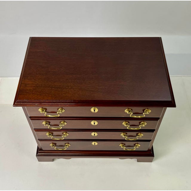 Wood Late 20th Century Councill Craftsmen Mahogany 4-Drawer Bedside Chest For Sale - Image 7 of 12