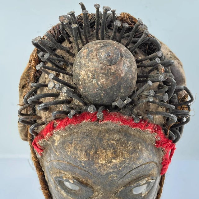 African Early 20th Century Kongo Wood Mask For Sale - Image 3 of 7