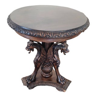 19th C Italian Griffin Side Table For Sale