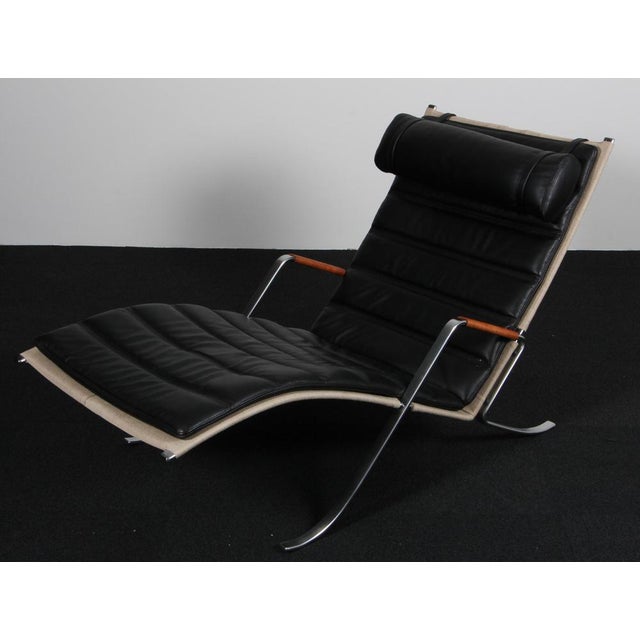 Grasshopper lounge chair or chaise lounge by Fabricius Kastholm for Lange Production. This piece is attributed to the...