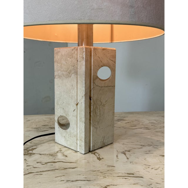 Mid-Century Modern Brutalist Italian Travertine Table Lamp from Fratelli Mannelli, 1960s For Sale - Image 9 of 15