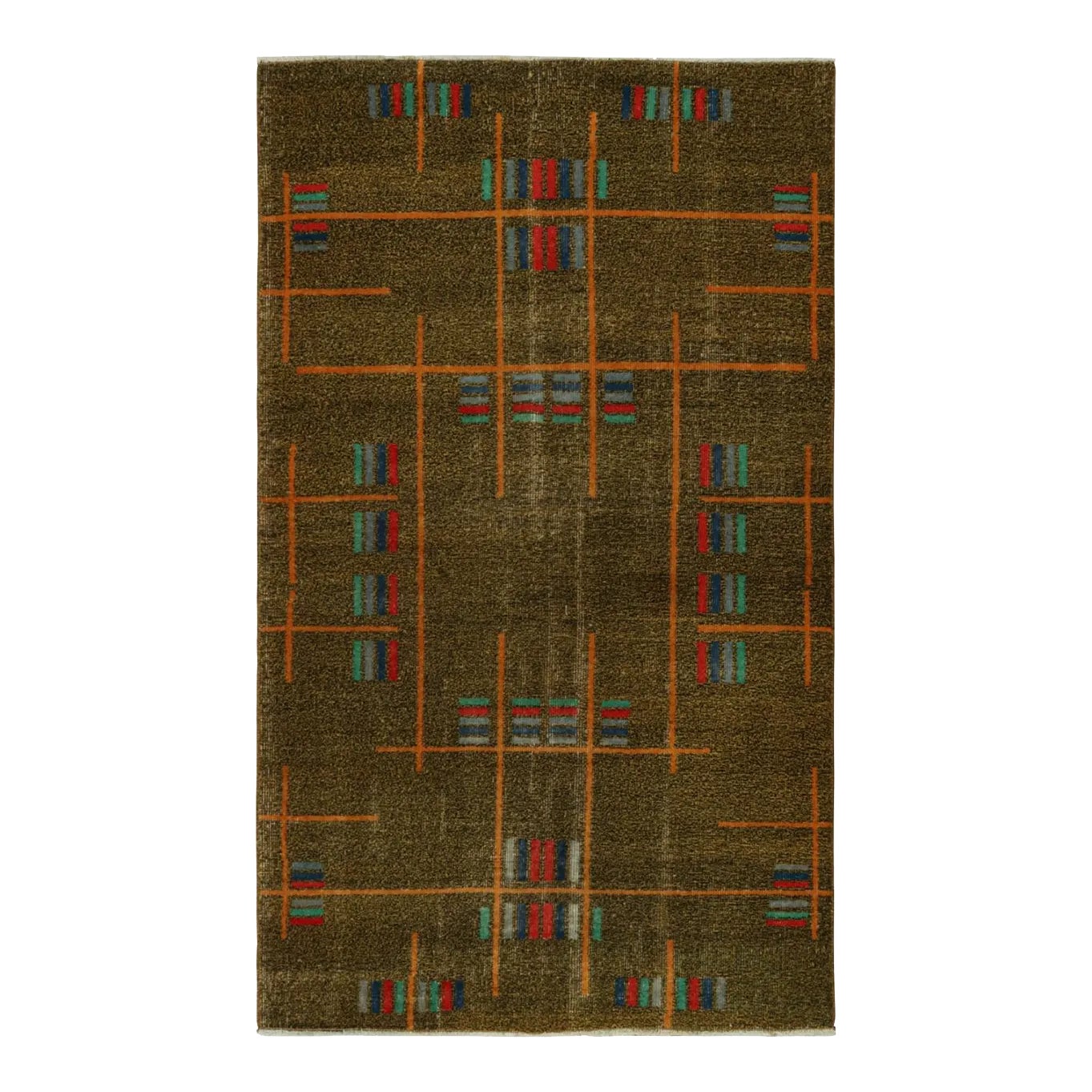 1960s Rug & Kilim’s Mid-Century Modern Zeki Müren Art Deco Rug | Chairish
