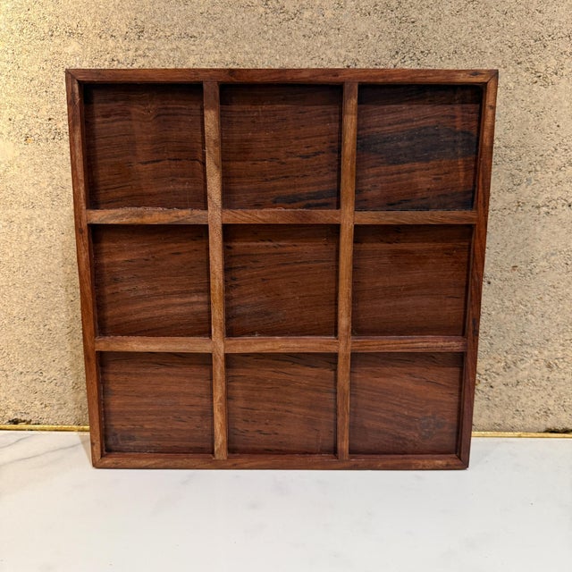 Mid-Century Modern Sectioned Rosewood Tray Tic Tac Toe Board For Sale - Image 10 of 10