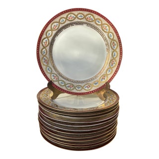 1910s Jean Pouyat Limoges Luncheon Plates - Set of 13 For Sale