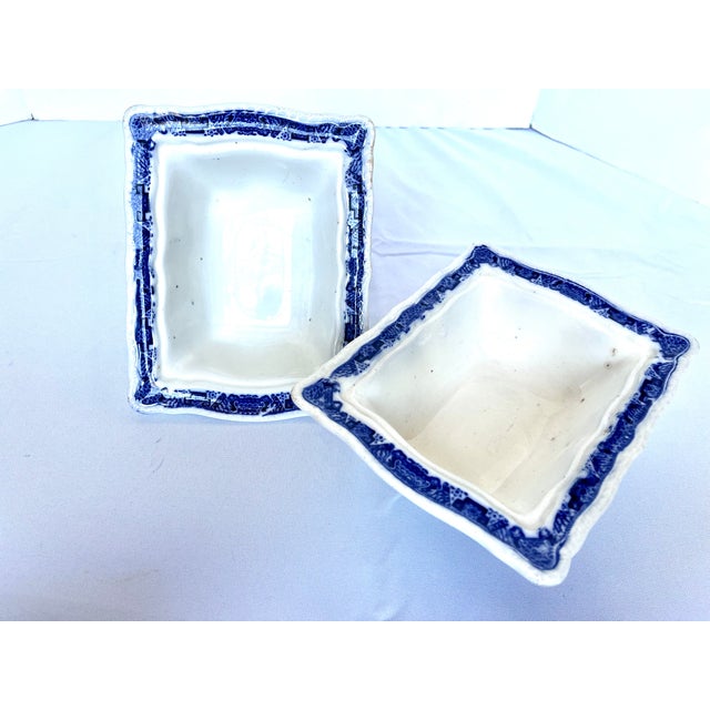 Antique 19th Century "Mandarin" English Flow Blue Footed Serving Dishes - A Pair For Sale - Image 17 of 18