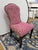 Magenta Set of 4 Custom Upholstered Burgundy Geometric Velvet Dining Chairs For Sale - Image 8 of 8