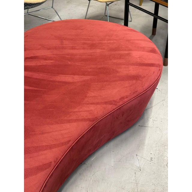 Modern Vladimir Kagan Zoe Sofa for American Leather in Cinnabar Ultrasuede For Sale - Image 3 of 16