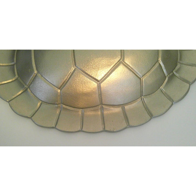 Metal Vintage Style Silver Metal Tortoise Shell Wall Hanging Sculpture For Sale - Image 7 of 12