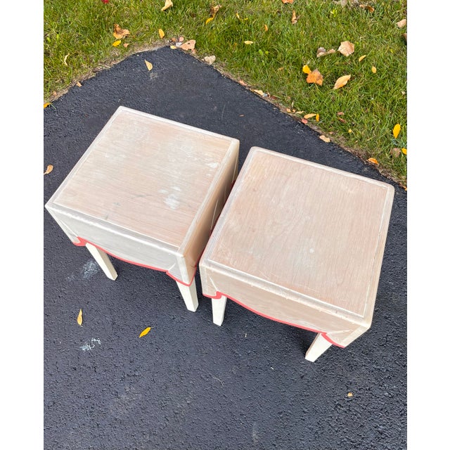 Late 20th Century Vintage Pair of Trompe l'Oeil Carved Wood Side Tables For Sale - Image 5 of 5