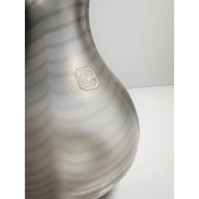 Iridescent Glass Vase by Gallo Jugendstil, 1980s, in Flawless conditions. Designed 1980 to 1989 This piece has an...