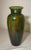 Vintage Veart Venezia Venetian Italian Art Hand Blown Caned Green Glass Vase For Sale - Image 4 of 12