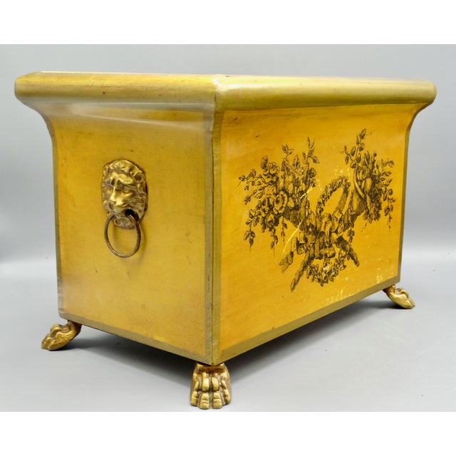 Mustard Antique French Mustard Color Toleware Jardiniere Cachepot For Sale - Image 8 of 14