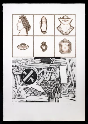 Lucio Del Pezzo, Decalogue N ° 3, Original Etching, 1970s