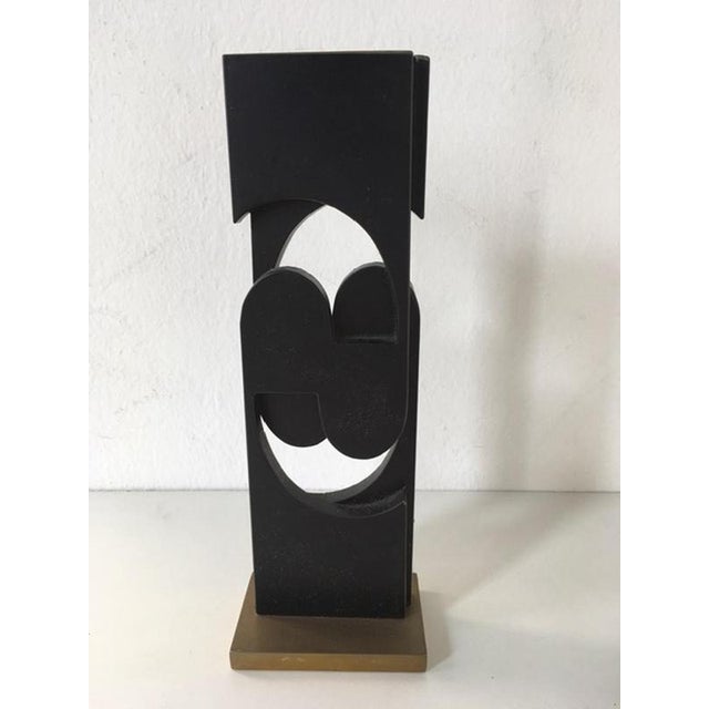 Black Postmodern Abstract Bronze Sculpture attributed to Roberto Vecchione, Italy, 1998 For Sale - Image 8 of 16