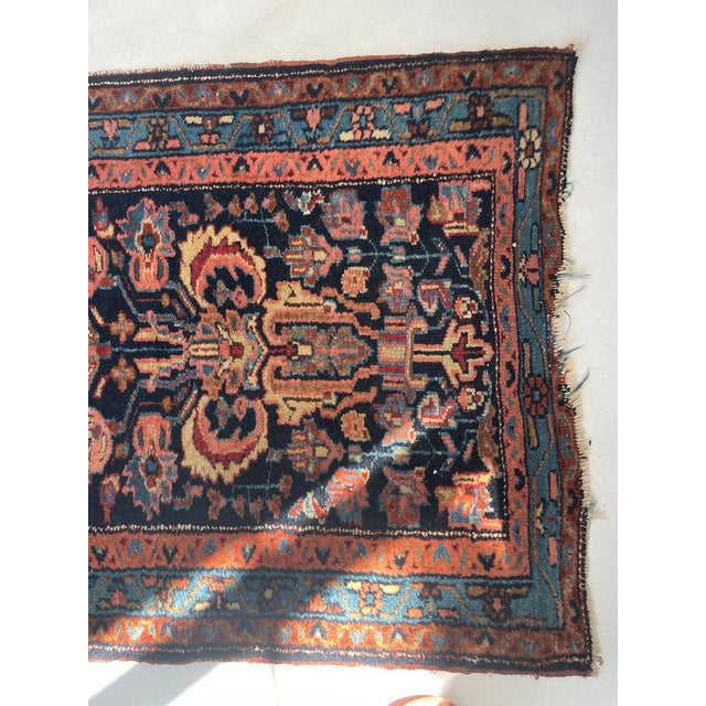 PLUSH FULL PILE Long & Narrow Antique Runner Rug 2.6 x 17 For Sale - Image 13 of 16