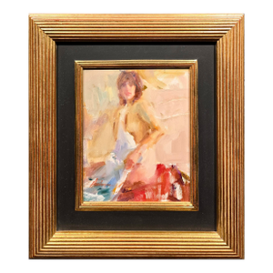 Carolyn Anderson - Impressionist Seated Female Nude-Oil Painting