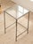 Industrial Vintage Glass Top Metal Bar Table For Sale - Image 3 of 11