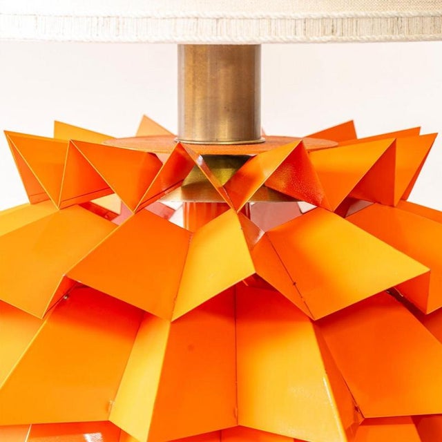 Sculptural Orange Table Lamp by R. Houben, 1970 For Sale - Image 9 of 12