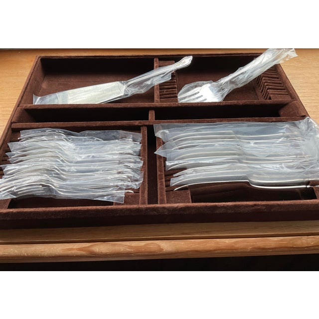 New 1980s Flatware Fish Set 26 Pieces Du Barry For Sale - Image 10 of 15