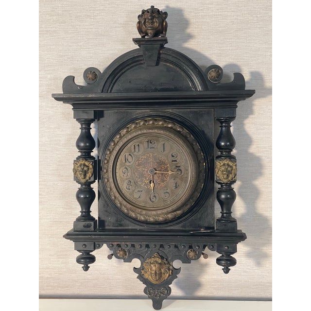 Victorian Antique Flemish/Ditch Wall Clock For Sale - Image 3 of 7