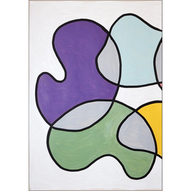 Mid-Century Modern 2026, Cartoon Mobile, Mid Century Modern Shapes in Playful Palette, Abstract Painting Diptych on Watercolor Paper by Ryan Rivadeneyra For Sale - Image 3 of 10