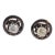 Late 19th Century Pair of Victorian Old Mine Cut Diamond Rose Gold Silver Enamel Stud Earrings For Sale