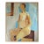 1960 Mid-Century Modern 'Astrid' Swedish Semi-Abstract Figurative Nude Oil Painting, Framed For Sale