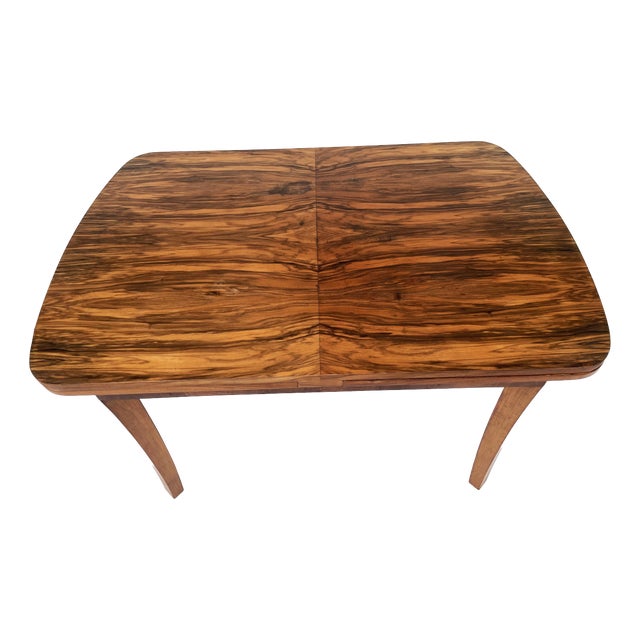 Art Deco Extendable Table in Figured Walnut, 1920s For Sale